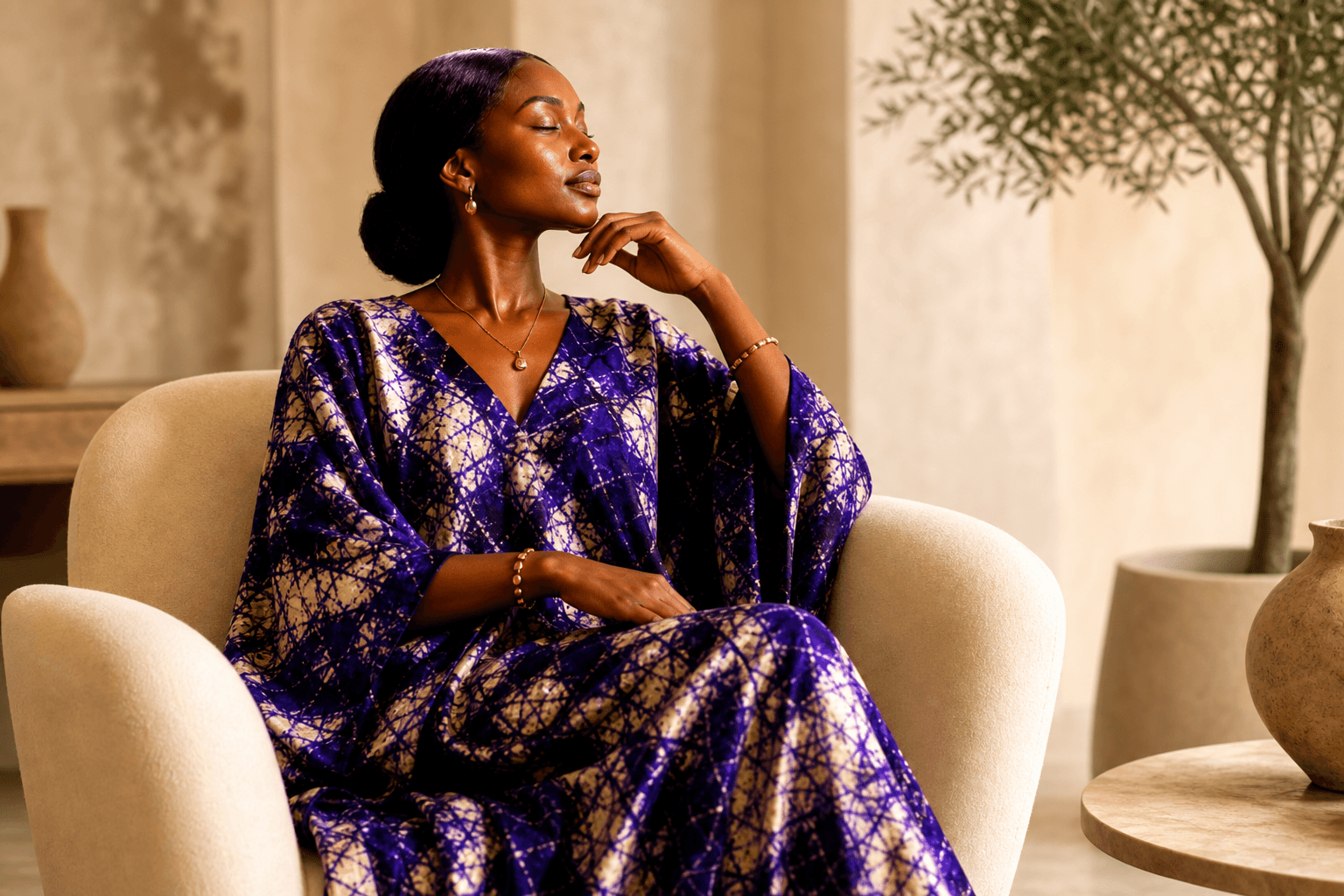 Royal Indigo — couture portrait