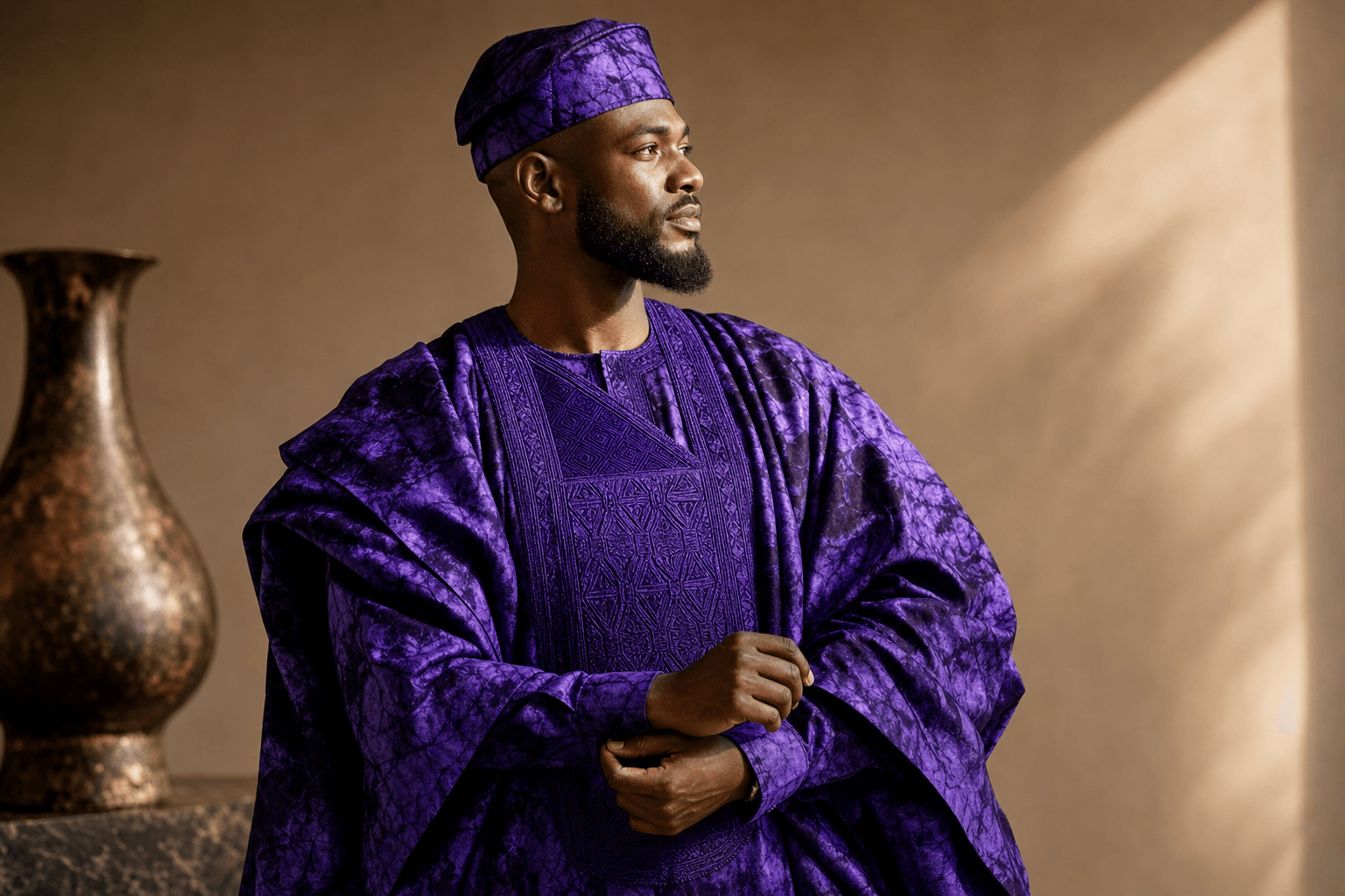 Royal Indigo — men's agbada